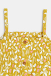 Robe à smocks palmiers jaune bébé fille 3