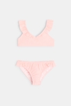 Maillot de bain 2 pièces rayé orange fille 1