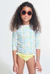 Bas de maillot de bain à volants jaune fille 1