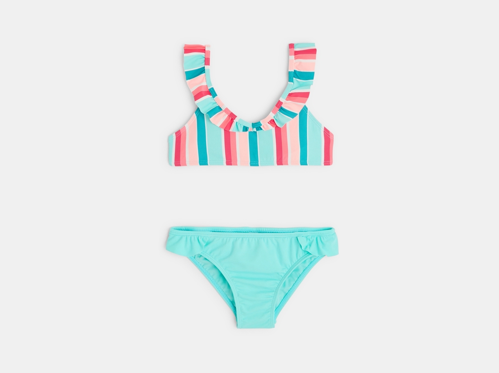 Maillot de bain 2 pièces à volants fille 1