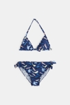 Maillot de bain bikini imprimé bleu fille 2