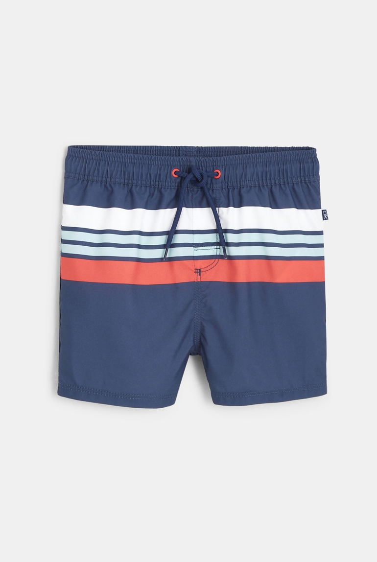 Short de bain rayé bleu garçon 1