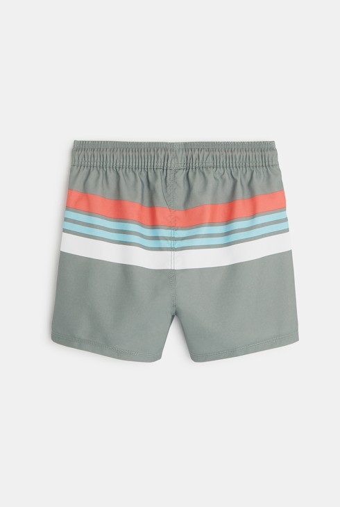 Short de bain rayé vert garçon 2