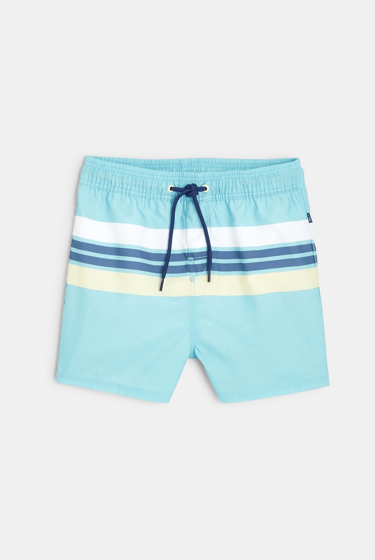 Short de bain rayé bleu garçon 1
