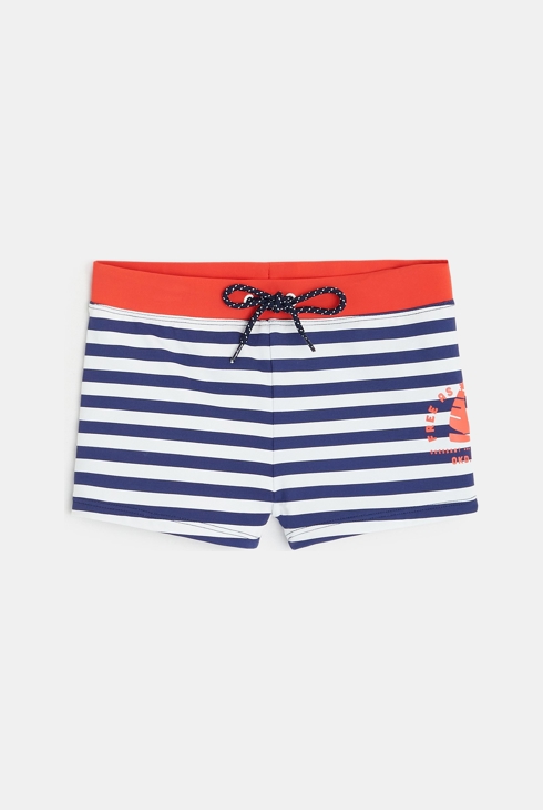 Boxer de bain rayé bleu garçon 1