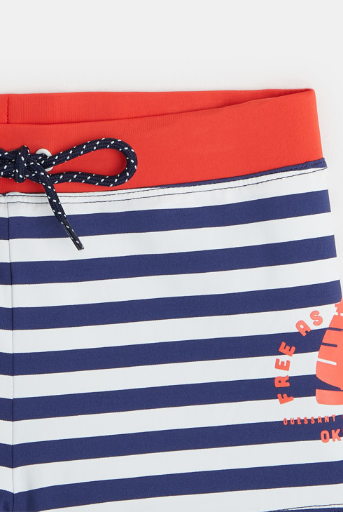 Boxer de bain rayé bleu garçon 2