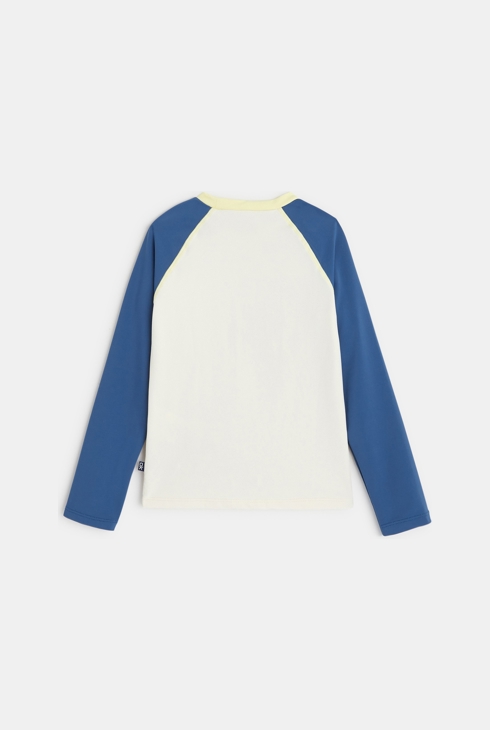 Langärmeliges Anti-UV-T-Shirt mit Surfmotiv Beige Jungen 2