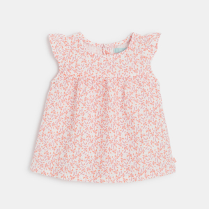 Blouse palmiers orange bébé fille 1