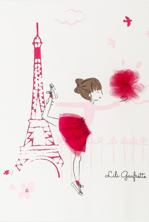 T-shirt crayonné blanc manches courtes Lili Gaufrette fille