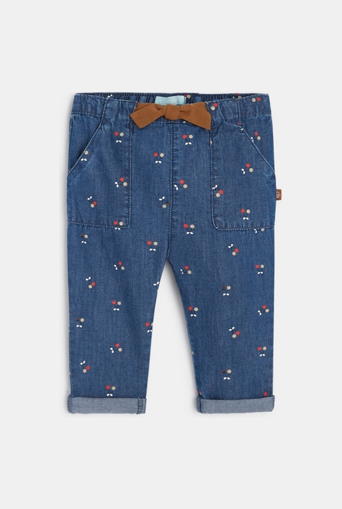 Cargo-Jeans mit Kirschen-Print Blau Baby Mädchen 1