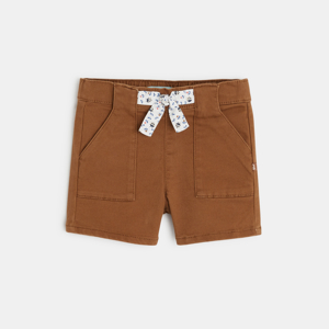 Short saharien nœud fantaisie marron bébé fille 1