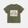 T-shirt fantaisie animaux du monde vert bébé garçon