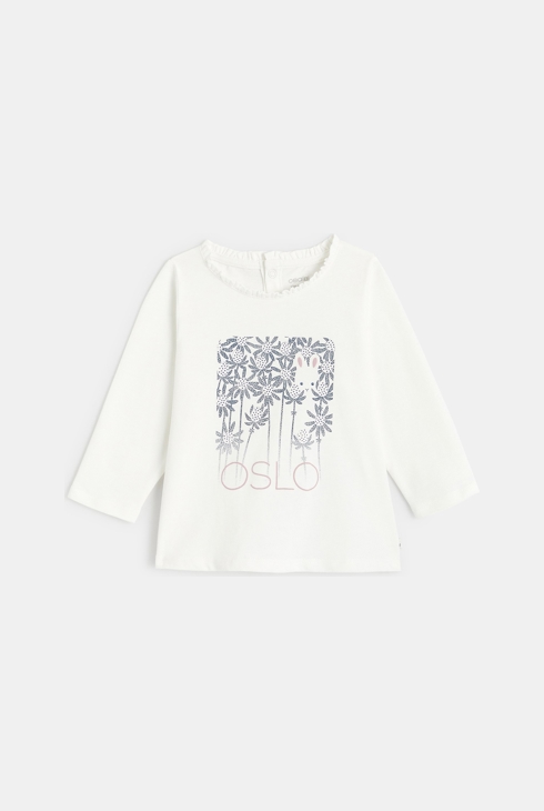 T-shirt fleuri Oslo bleu bébé fille