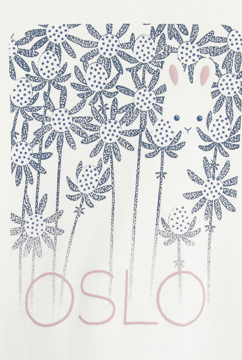 T-shirt fleuri Oslo bleu bébé fille