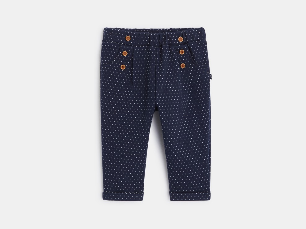 Pantalón de lunares fantasía efecto marinero azul bebé niña 1