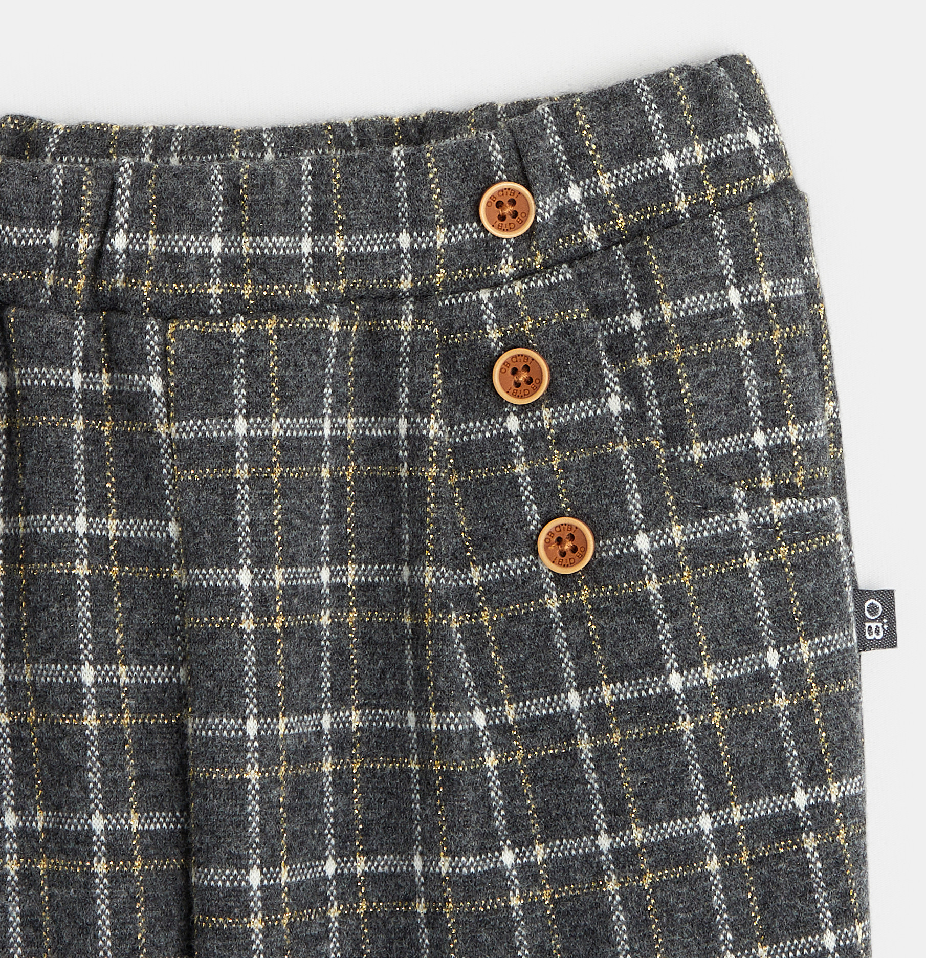 Hose mit ausgefallenen Karos und Latzeffekt Grau Baby Mädchen 2