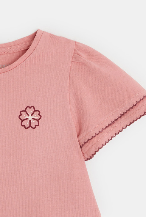 Majica s cvetličnim potiskom rožnata dojenček deklica 2
