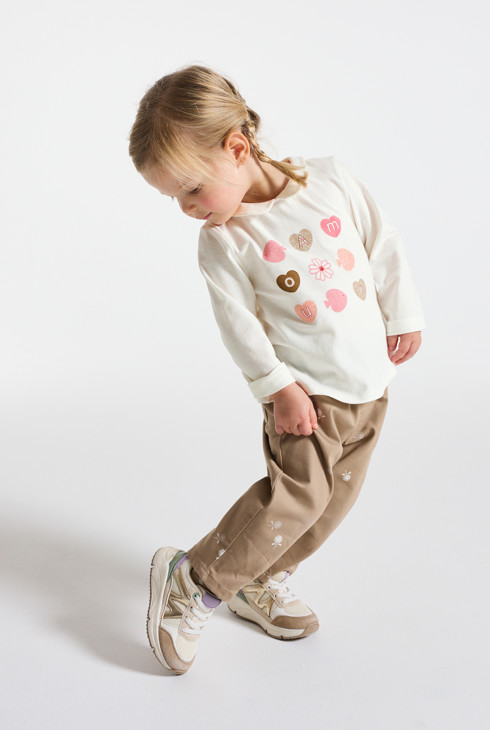 T-shirt col claudine blanc bébé fille 1