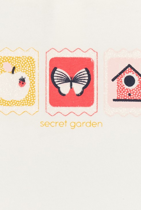 Camiseta cuello babero blanco bebé niña 2