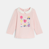 T-shirt col claudine rose bébé fille