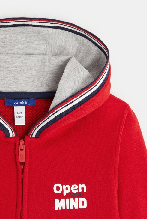 Sweatshirt mit Kapuze „open mind“ Rot Jungen