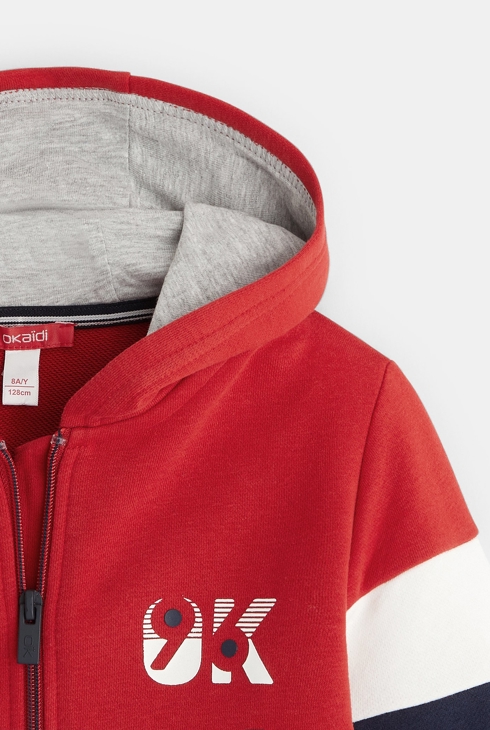 Sweat-shirt à capuche OK 96 rouge garçon