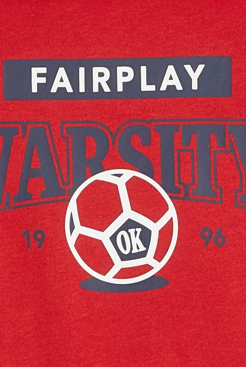 Sweat-shirt à capuche à message rouge garçon 2