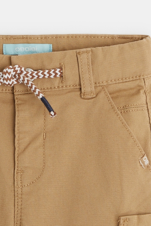 Pantalon battle coton fantaisie beige bébé garçon