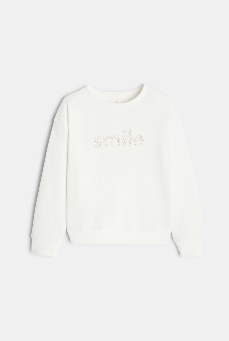 Sweat blanc CONFETTI pigments naturels mixte 1