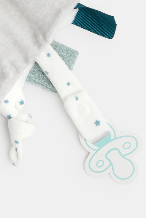 Plosnata siva baršunasta tješilica u obliku zeca za novorođenčad 2