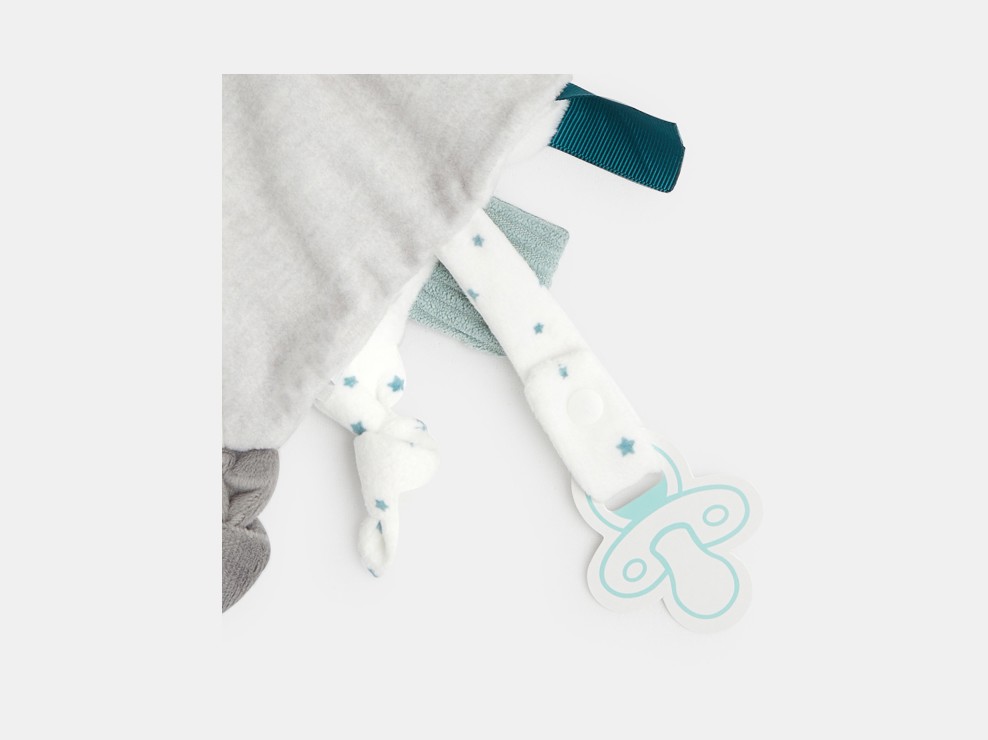 Flaches Kaninchen-Kuscheltier aus Samt Grau Geburt 2