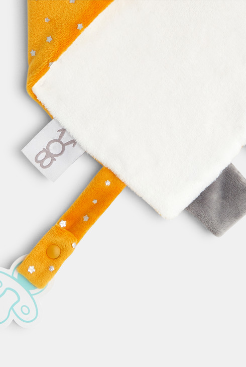 Doudou velours plat lapin orange naissance