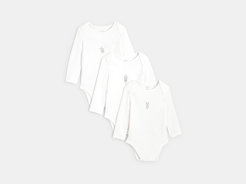 Body col US lapin (lot de 3) blanc naissance 1