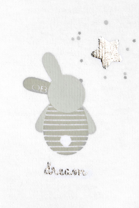 Bijeli bodi s američkim ovratnikom i likovima zeca (pakiranje od 3 komada) 2