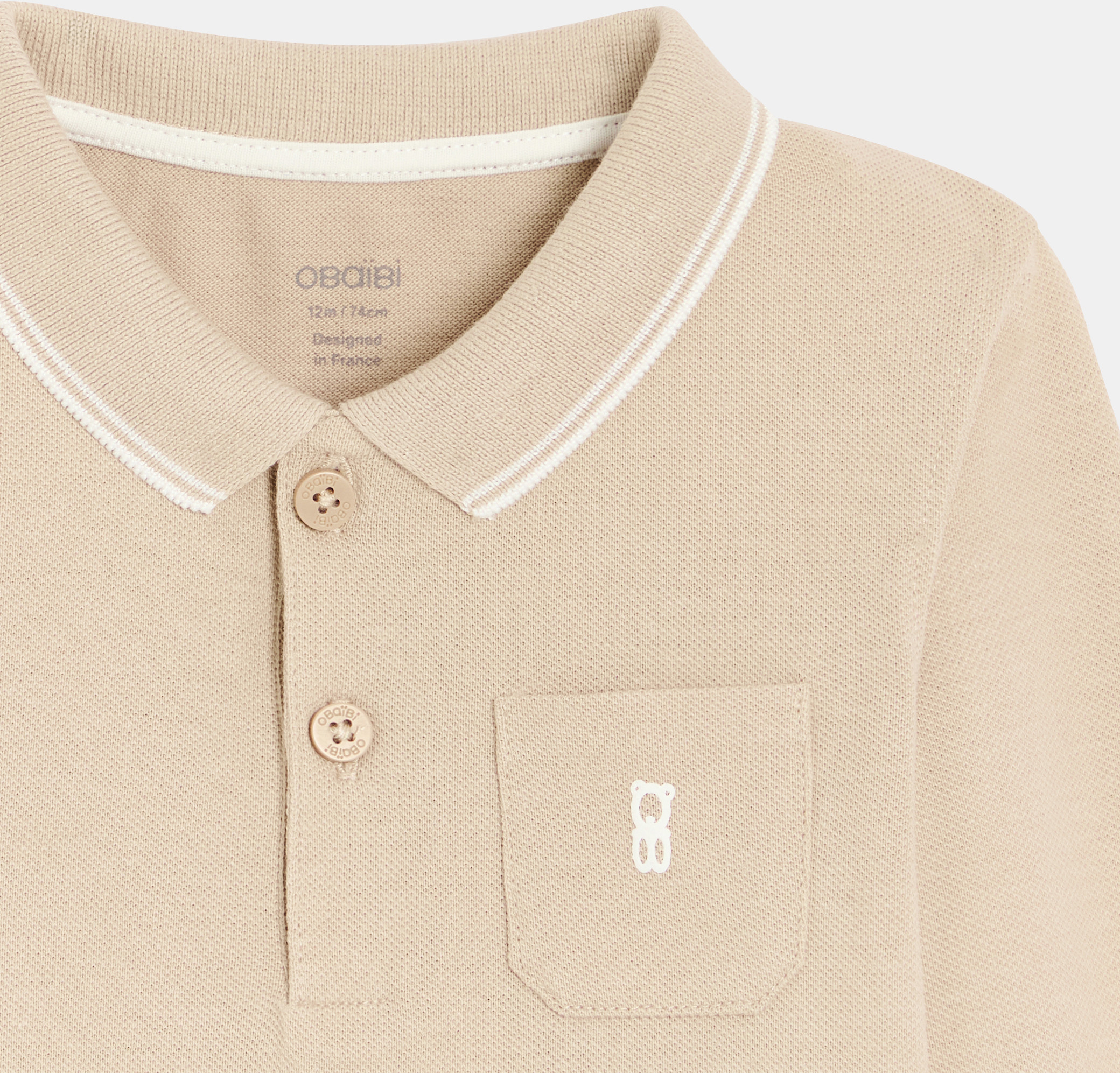 Bež polo majica od pikea dugih rukava za dječake 2