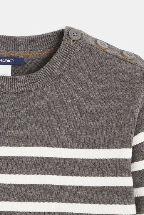 Matrosenstrickpullover Grau Jungen