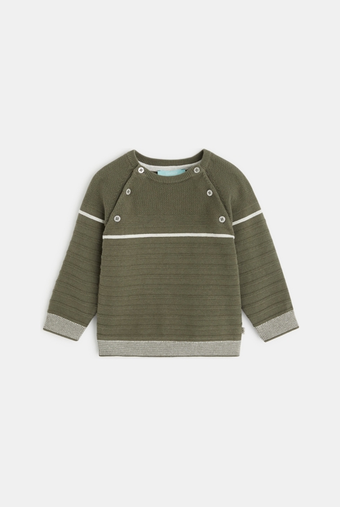 Modischer gestreifter Strickpullover Grün Baby Jungen 1