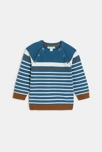 Pull rayé tricot fantaisie bleu bébé garçon