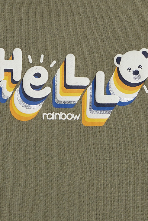 Sweat à message rainbow vert bébé garçon
