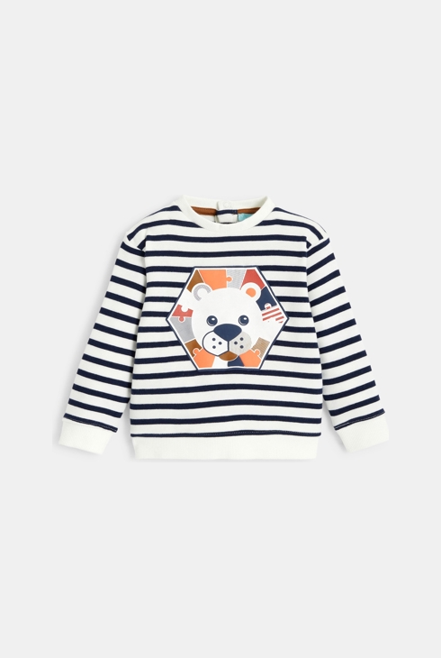 Sweater mit Löwenmotiv Blau Baby Jungen 1