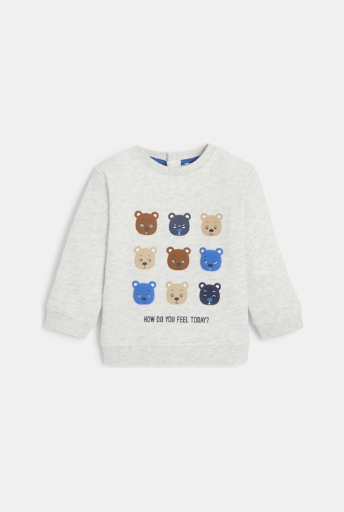 Sweatshirt aus Molton mit Bärenmotiv Baby Jungen