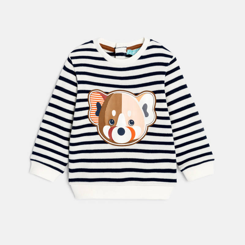 Weißes Baby-Sweatshirt aus Molton für Jungen