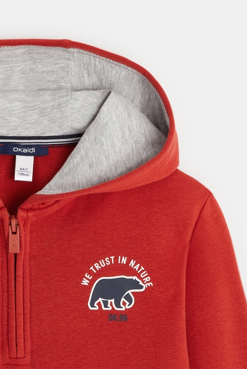 Sweat-shirt à capuche orange garçon 2