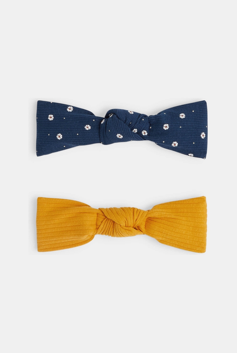 Headband en maille (lot de 2) jaune bébé fille 1