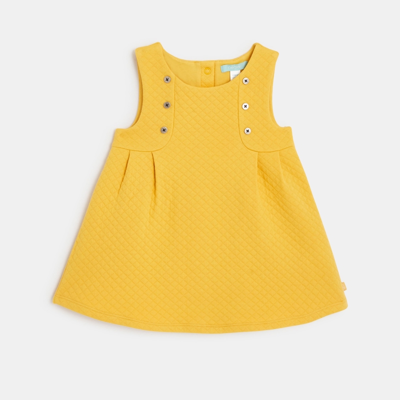 OBAIBI - Robe effet matelassée chasuble jaune bébé fille - Fille