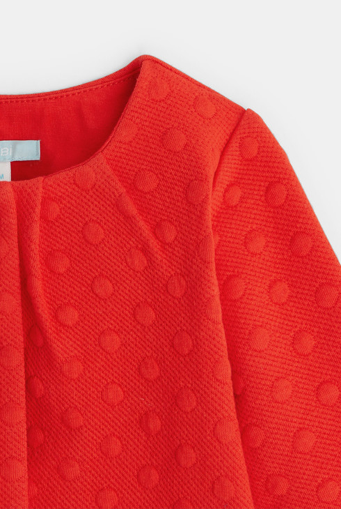 Jäckchen aus Baumwolle mit Rauten mit Falten Rot Baby Mädchen 2