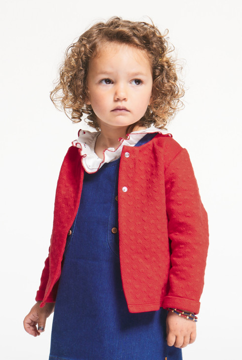 Molton-Weste  Rot Baby Mädchen 2