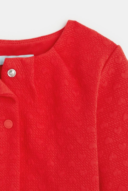 Gilet molleton rouge bébé fille