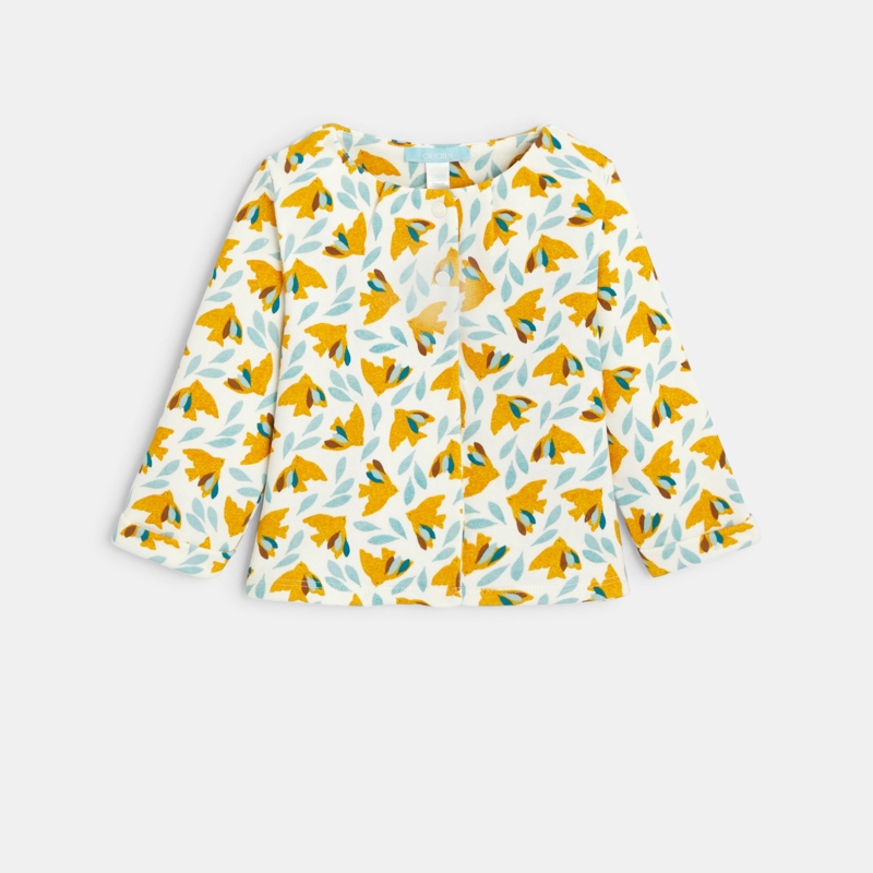 OBAIBI - Gilet molleton oiseaux jaune bébé fille - Fille -