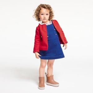 Gilet molleton rouge bébé fille 1